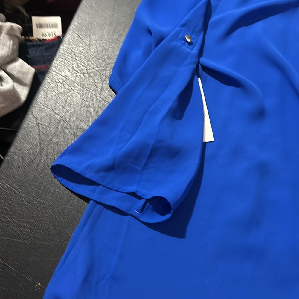 NWT CHAUS Windsor Blue Blouse - Picture 8 of 14